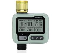 Johgee Ordinateur d'irrigation avec entrée en Laiton, minuterie d'arrosage, minuterie de Jardin, Irrigation avec Retard de Pluie, contrôle d'irrigation Automatique/Manuel programmable