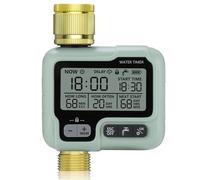 Johgee Ordinateur d'irrigation avec entrée et Sortie en Laiton, minuterie de Jardin, minuterie d'arrosage, avec écran LCD, contrôle Automatique et Manuel d'arrosage programmable