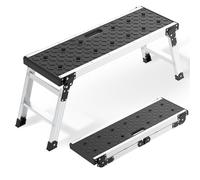 Johgee Plate-forme de travail pliable en aluminium avec pieds antidérapants, tabouret pliable avec verrous de sécurité pour nettoyage de voiture, travaux de peinture, atelier et usage domestique