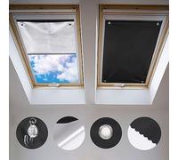Johgee Store Occultant sans Perçage pour Velux GGL C04 et 104-37 x 73 cm, Rideau Occultant Thermiques avec Ventouse, Protection Solaire, Store pour Fenêtre de Toit Chambre Jardin Voiture