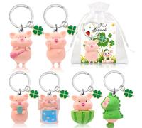 Johiux 6 ensembles de porte-bonheur porte-clés, cochon porte-bonheur de Nouvel An 2026, petit cochon porte-bonheur pour cadeaux du Nouvel An, petits porte-bonheur du Nouvel An pour petits cadeaux