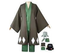 JOHLCR Anime Cosplay Vêtements Bleach Urahara Kisuke Mascarade Danse Soirée Kimono Costumes Unisexe Adulte Convient pour Les Jeux De Scène, Les Amateurs De Cosplay, Les Comics Expo,Noir,2XL