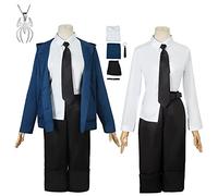 JOHLCR Anime Cosplay Vêtements Chainsaw Man Power Costumes Unisexe Adulte Uniforme Robe De Fête avec Collier Convient pour Le Jeu De Scène, Les Cadeaux, Les Amateurs De Cosplay, Comics Expo,Noir,L