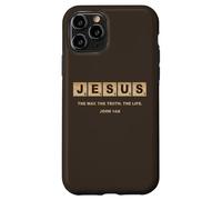John 14:6 Jesus The Way, Truth, Life Crossword Puzzle Coque pour iPhone 11 Pro