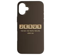 John 14:6 Jesus The Way, Truth, Life Crossword Puzzle Coque pour iPhone 16 Plus