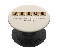 John 14:6 Jesus The Way, Truth, Life Crossword Puzzle PopSockets PopGrip Adhésif