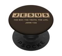 John 14:6 Jesus The Way, Truth, Life Crossword Puzzle PopSockets PopGrip Adhésif