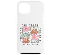 John 14:6 The Way The Truth The Life Motif Floral Coque pour iPhone 13
