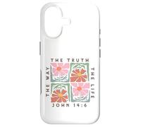 John 14:6 The Way The Truth The Life Motif Floral Coque pour iPhone 17