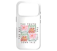 John 14:6 The Way The Truth The Life Motif Floral Coque pour iPhone 17 Pro