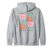 John 14:6 The Way The Truth The Life Motif Floral Sweat à Capuche