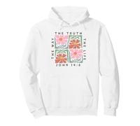 John 14:6 The Way The Truth The Life Motif Floral Sweat à Capuche