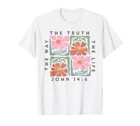 John 14:6 The Way The Truth The Life Motif Floral T-Shirt