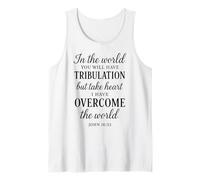 John 16:33 Écriture du Verset biblique I Have Overcome The World Débardeur