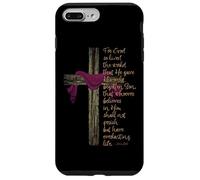 John 3:16 for God So Loved The World Bible Verse avec Croix Coque pour iPhone 7 Plus/8 Plus