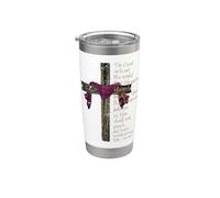 John 3:16 For God So Loved The World Bible Verse avec croix Gobelet isotherme en acier inoxydable double paroi