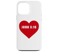 John 3:16 God So Loved The World Bible Verse Reference Heart Coque pour iPhone 13 Pro Max