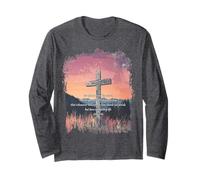 John 3:16 KJV Resurrection Sunday Cross of Jesus Grunge Manche Longue