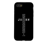 John 3:16 Verse biblique Croix chrétienne sur Le Devant, Dos imprimé Coque pour iPhone SE (2020) / 7/8
