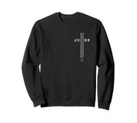 John 3:16 Verse biblique Croix chrétienne sur Le Devant, Dos imprimé Sweatshirt