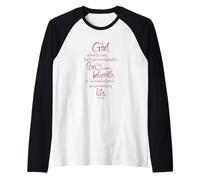 John 3:16 Verset de la Bible for God So Loved The World Manche Raglan
