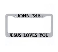 John 316 Jesus Loves You Cadre en métal pour plaque d'immatriculation de voiture 2 trous