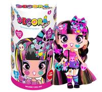 John Adams Decora Girlz | Poupée Luna Sticker 'n' Style de 12,7 cm | Luna dispose de 44 accessoires colorés y compris une robe, des chaussures, un sac, un peigne, des feuilles d'autocollants | Poupées