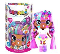John Adams Decora Girlz | Poupée Tendance Sweetie Sticker 'n' Style de 12,7 cm | Sweetie Dispose de 44 Accessoires colorés y Compris Une Robe, des Chaussures, Un Sac, Un Peigne, des Feuilles