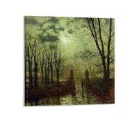 John Atkinson Grimshaw (At The Park Gate) - Impression sur toile - Décoration murale élégante pour intérieur et intérieur - 70 x 70 cm