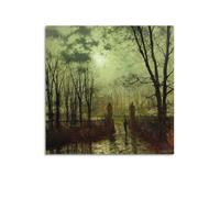 John Atkinson Grimshaw (At The Park Gate) - Impression sur toile moderne - Esthétique - Décoration d'intérieur pour chambre à coucher - 60 x 60 cm