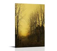 John Atkinson Grimshaw-Late Autumn (1886) - Superbe affiche murale imprimée sur toile pour maison, bureau, chambre à coucher et salon - 40 x 60 cm