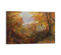 John Atkinson Grimshaw (Une maison dans une clairière) - Impression sur toile classique - Décoration murale pour chambre à coucher - 20 x 30 cm