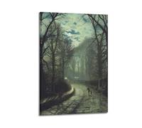 John Atkinson Grimshaw Works (Nearing Home) Reproduction de peinture d'art rétro imprimée sur toile à suspendre 20 x 30 cm
