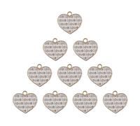 John Bead Sweet&Petite Charm Heart Words White 8pc