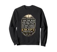 John Bible Verse Christian Faith Jésus The Way Truth Life Sweatshirt