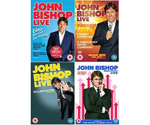 John Bishop Live 1-4 Complete Stand Up Comedy DVD Collection : John Bishop Supersonic Live at the Royal Albert Hall / John Bishop Live - Rollercoaster Tour 2012 / John Bishop Live - Sunshine Tour 2011 / John Bishop Live 2010 + Extras: A Joke Too Far / Outtakes / Fan Twitter Q & A