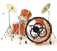 John Bonham - Vistalite Transparent Amber Mini Drum Kit Replica Collectible [] F