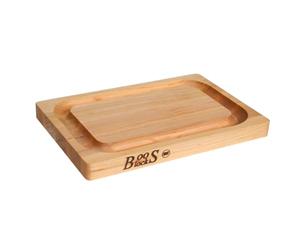 John Boos Chop-N-Slice Series Planche à découper rectangulaire en Bois d'érable 30,5 x 20,3 cm - 2,5 cm d'épaisseur, Bloc de Boucher réversible de 1,4 kg avec Coins faciles, rainure pour jus et Grain