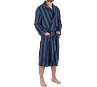 John Christian Robe de chambre en coton peigné à rayures bleues, homme, XXL