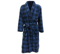 John Christian Robe de chambre en polaire à carreaux bleu - Homme (M)