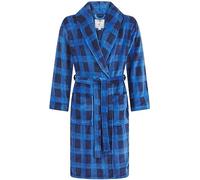 John Christian Robe de Chambre en Polaire à Carreaux Bleus, Homme (L)