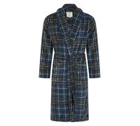John Christian Robe de Chambre en Polaire à Carreaux Bleus, Homme (L)