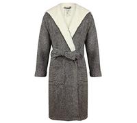 John Christian Robe de Chambre en Polaire Doux à Capuche, Chaud, Gris Chiné - Homme (XL)
