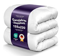 John Cotton Couette 155 x 220 cm, élégante et respirante, pour les personnes allergiques, certifiée Oeko-Tex, idéale pour le printemps et l'automne, couverture en microfibre douce