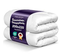 John Cotton Couette 200 x 220 cm, élégante et légère, pour l'été, douce et respirante, convient aux personnes allergiques, certifiée Oeko-Tex, couette, 200 x 220 cm, couverture de couchage