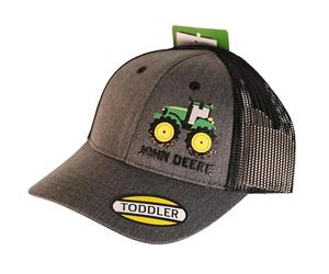 John Deere 3D Rubber Tractor Print Toddler Baseball Hat Cap-Charcoal-One Size