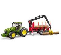 Tracteur JOHN DEERE 7930 avec remorque et rondins - BRUDER - Puissant et fonctionnel