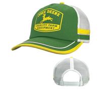 John Deere Casquette avec logo vintage à rayures vertes et blanches, Vert