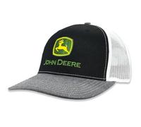 John Deere Casquette de baseball Chapeau de camionneur 13083347Bkhgwh Casquette de baseball actuelle Chapeau de camionneur Broderie de marque Ywgr, Noir/gris chiné/blanc, Taille unique