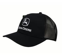 John Deere Casquette de baseball Trucker Hat 13083345Bk Casquette de baseball actuelle Chapeau de camionneur brodé BKWH Noir, noir, Taille unique